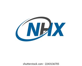 Letra NHX diseño creativo elegante del logo de swoosh