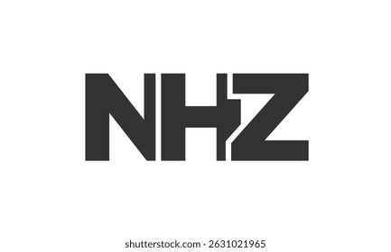 NHZ logo design template with strong and modern bold text. Initial based vector logotype featuring simple and minimal typography. Trendy company identity ideal for businesses brand presence.