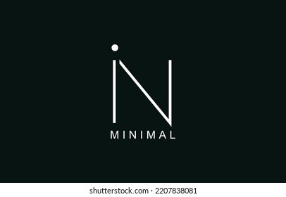 IN or NI Abstract initial monogram letter alphabet logo