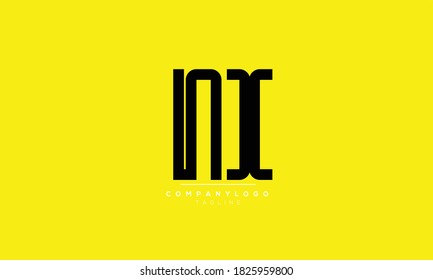 NI abstract initials monogram letter text alphabet logo design