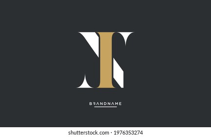 NI or IN Alphabet Letters Icon Logo Vector