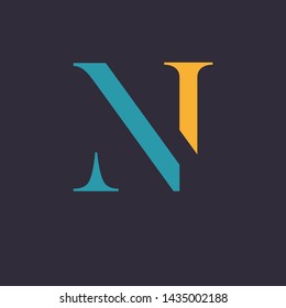 NI company logo. Monogram. Letters N and I.