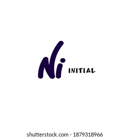 Ni handwritten logo for identity white background