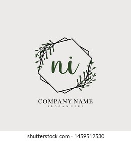 NI Initial beauty floral logo template