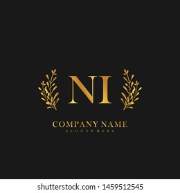 NI Initial beauty floral logo template