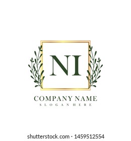 NI Initial beauty floral logo template