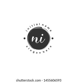 NI Initial beauty monogram logo vector