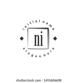 NI Initial beauty monogram logo vector