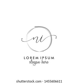NI Initial beauty monogram logo vector
