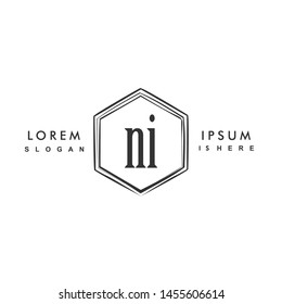 NI Initial beauty monogram logo vector