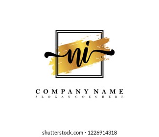 NI Initial handwriting logo concept