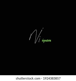 Ni initial handwriting logo for identity