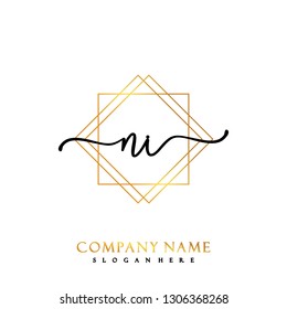 NI Initial Handwriting logo template vector