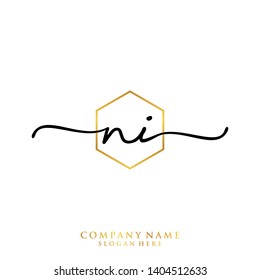 NI Initial handwriting logo template