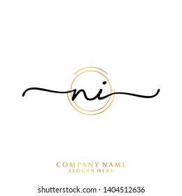 NI Initial handwriting logo template