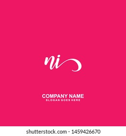 NI Initial handwriting logo vector