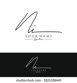 NI Initial letter handwriting and signature logo.