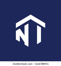 NI Initial letter hexagonal logo vector