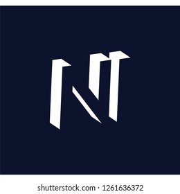 NI initial letter with negative space logo icon vector template