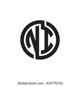 NI initial letters looping linked circle monogram logo