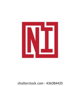 NI initial letters looping linked square logo red