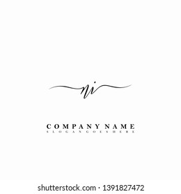 NI Initial luxury handwriting logo vector