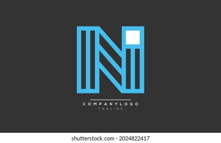 NI initials monogram letter text alphabet logo design