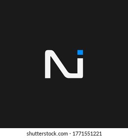 NI Letter Initials Logo Vector