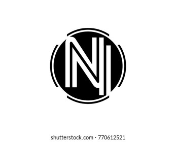 Ni Letter Logo Round Black Stock Vector (Royalty Free) 770612521 ...