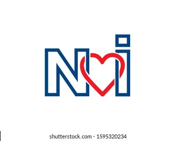 NI Letter logo or symbol template design