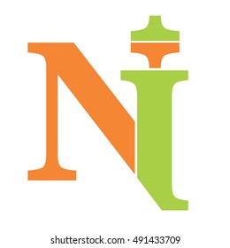 ni letter vector logo