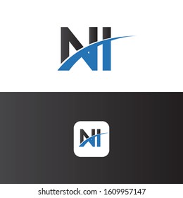 NI Logo Letter Design Template Element