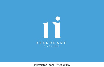 NI Lowercase Letter Initial Icon Logo Design Vector Illustration
