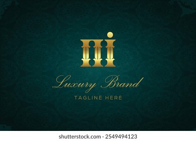 NI LUXURY LETTER LOGO DESIGN. It is a luxury letter monogram logo, this logo is made by combining two letters
