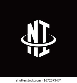 NI monogram logo in a hexagon style and surrounded by a ring