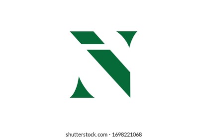 IN or NI and I or N Letter Initial Logo Design, Vector Template