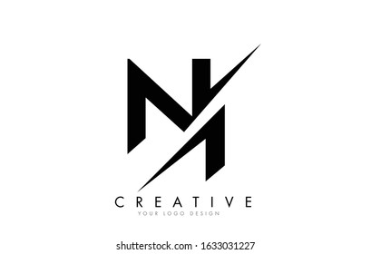 NI N I Letter Logo Design with a Creative Cut. Creative logo design..