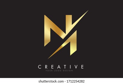 NI N I Letter Logo Design with a Creative Cut. Creative logo design..