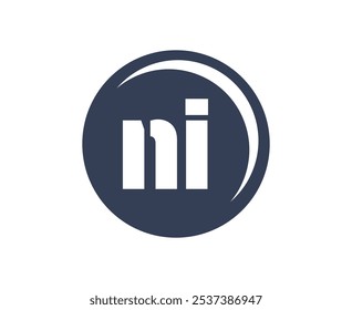 NI sport emblem or team logotype. Ball logo with a combination of Initial letter N and I for balls shop, sports company, training, club badge. Vector illustration.