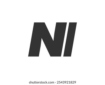 NI Techno Editable Font Logo For Corporate Branding. Bold, Futuristic Design With Unique Typographic Ideas. Minimal Custom Type And Dynamic Letter Variations For Promotion, Printing, And Book Titles