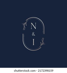 NI wedding initial logo letters in high quality professional design that will print well across any print media