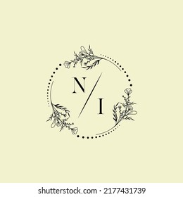 NI wedding initial logo letters in high quality professional design that will print well across any print media
