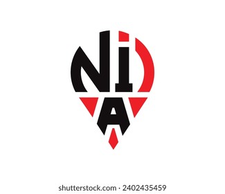 NIA letter location shape logo design