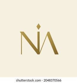 NIA Logo Design Premium Template. Elegant N and A Logo Initial Vector Mark. luxury Simple vector Logo for Jewellery, Apparel, Fashion, Boutique, Business and Company