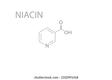 Niacin molecular skeletal chemical formula.