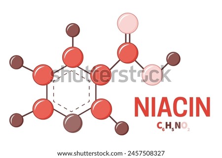 Niacin or Vitamin B3 Molecule Structure Illustration