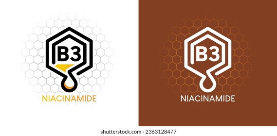 Niacinamide logo vector illustration template, vitamin b3 symbol icon