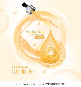 Niacinamide, Niacin, Nicotinnic acid serum Skin Care Cosmetic,  