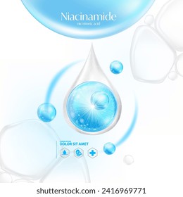 Niacinamid, Niacin, Nicotinsäure-Serum Hautpflege Kosmetik,  