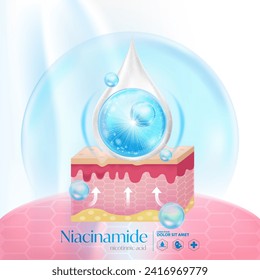 Niacinamide, Niacin, Nicotinnic acid serum Skin Care Cosmetic,  